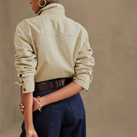 Reduced! BANANA REPUBLIC Cotton 4-season Shirt/Jacket, Large, Wheat - Picture 4 of 12